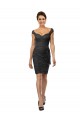 Site de Comprimento Joelho Sem Mangas Chiffon & Renda Cinza Ardósia Linha A Vestidos de Madrinha / Vestidos de Cocktail