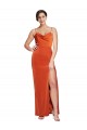Site de Comboio Varredela Sem Mangas Cetim Elástico Ferrugem Bainha Vestidos de Madrinha / Vestidos de Noite / Vestidos de Festa