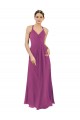 Site de Comprimento Chão Sem Mangas Chiffon Frutos Silvestres Bainha Vestidos de Madrinha