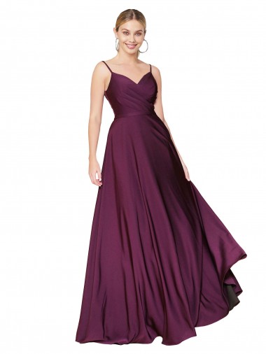 Site de Comprimento Chão Sem Mangas Crepe Esticado Frutos Silvestres Linha A Vestidos de Madrinha / Vestidos de Noite / Vestidos de Festa
