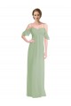 Site de Comprimento Chão Sem Mangas Chiffon Fumo Verde Linha A Vestido de Festa / Vestidos de Noiva
