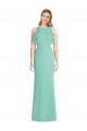 Site de Comprimento Chão Sem Mangas Chiffon Jade Sereia Vestidos de Madrinha