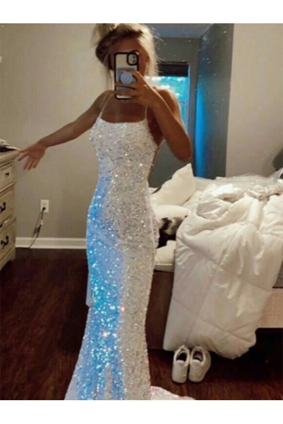 Site de Comboio Varredela Sem Mangas Lantejoulas Veludo Bainha Sem Mangas Alças finas Vestidos de Festa