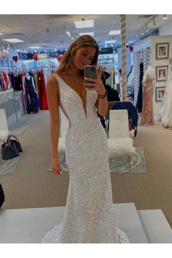 Site de Comboio Varredela Sem Mangas Lantejoulas Veludo Bainha Vestidos de Festa