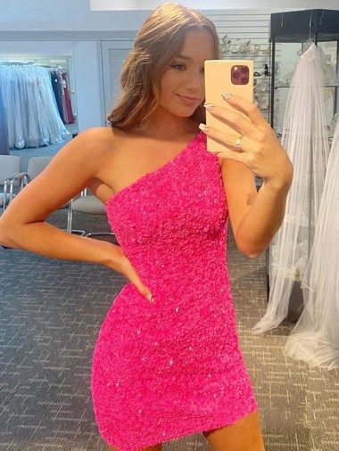 Site de Curto Sem Mangas Lantejoulas Veludo Bainha Vestidos de Festa / Vestidos Formais