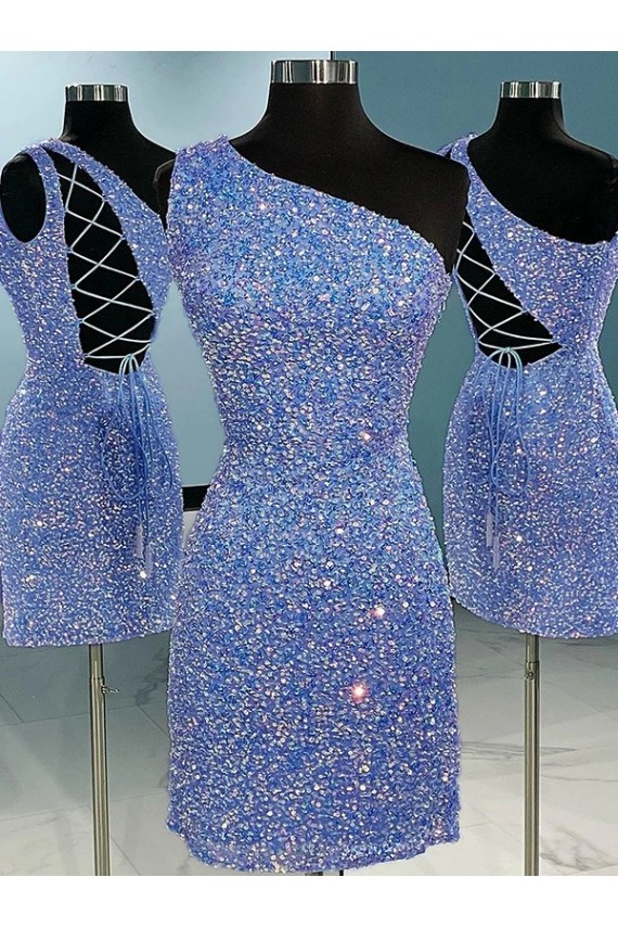 Site de Curto Sem Mangas Lantejoulas Veludo Bainha Vestido de Festa / Vestido de Noite