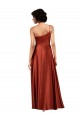 Site de Comprimento Chão Sem Mangas Cetim Sedoso Laranja Queimada Linha A Vestidos de Madrinha / Vestidos de Noite / Vestidos de Festa