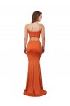 Site de Comprimento Chão Sem Mangas Spandex Laranja Sereia Vestidos de Madrinha / Vestidos de Noite / Vestidos de Festa