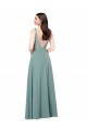 Site de Comprimento Chão Sem Mangas Chiffon Lavanda Escura Bainha Vestidos de Madrinha / Vestidos de Noite