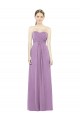 Site de Comprimento Chão Sem Mangas Chiffon Lavanda Escura Linha A Sem Mangas Amor Vestidos de Madrinha