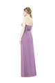 Site de Comprimento Chão Sem Mangas Chiffon Lavanda Escura Linha A Sem Mangas Amor Vestidos de Madrinha