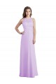 Site de Comprimento Chão Sem Mangas Chiffon Lilás Linha A Sem Mangas Amor Vestidos de Madrinha