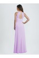 Site de Comprimento Chão Sem Mangas Chiffon Lilás Linha A Sem Mangas Amor Vestidos de Madrinha