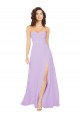 Site de Comprimento Chão Sem Mangas Chiffon Lilás Linha A Sem Mangas Vestidos de Festa / Vestidos de Madrinha