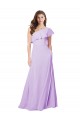 Site de Comprimento Chão Sem Mangas Chiffon Lilás Linha A Vestido de Festa / Vestido de Madrinha