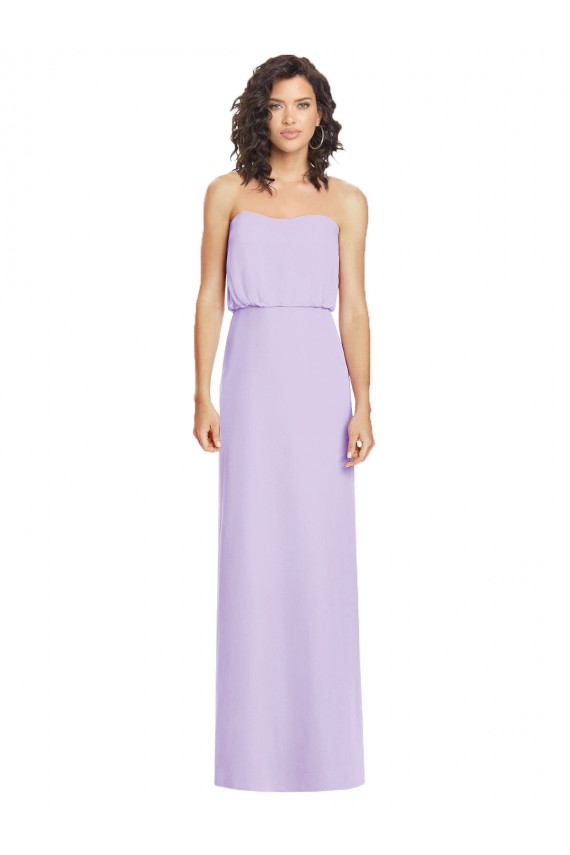 Site de Comprimento Chão Sem Mangas Chiffon Lilás Linha A Sem Mangas Vestido de Festa / Vestido de Madrinha