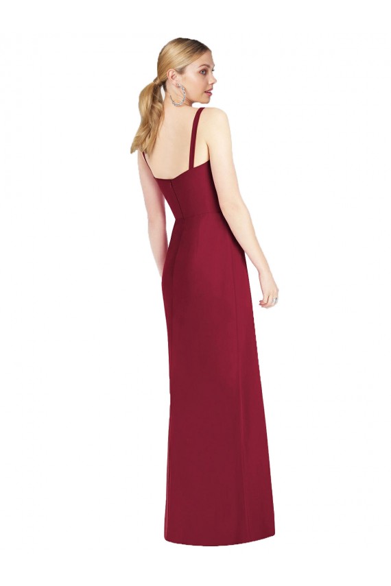 Site de Comprimento Chão Sem Mangas Chiffon Lilás Sereia Vestidos de Madrinha