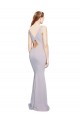 Site de Comprimento Chão Sem Mangas Crepe Esticado Lilás Ártico Sereia Vestidos de Madrinha / Vestidos de Noite / Vestidos de Festa