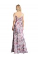 Site de Comprimento Chão Sem Mangas Cetim Elástico & Floral Linha A Vestidos de Madrinha / Vestidos de Noite