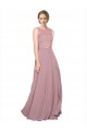 Site de Comprimento Chão Sem Mangas Chiffon & Renda Linha A Vestidos de Madrinha / Vestidos de Festa