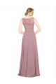 Site de Comprimento Chão Sem Mangas Chiffon & Renda Linha A Vestidos de Madrinha / Vestidos de Festa