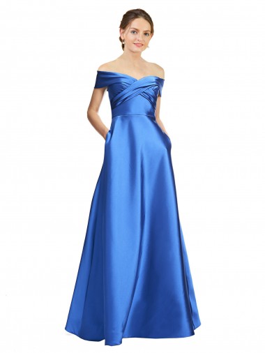 Site de Comprimento Chão Sem Mangas Cetim Linha A Vestidos de Madrinha / Vestidos de Noite / Vestidos de Festa