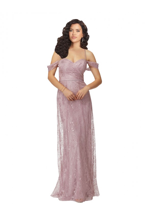Site de Comprimento Chão Sem Mangas Renda Linha A Vestidos de Madrinha