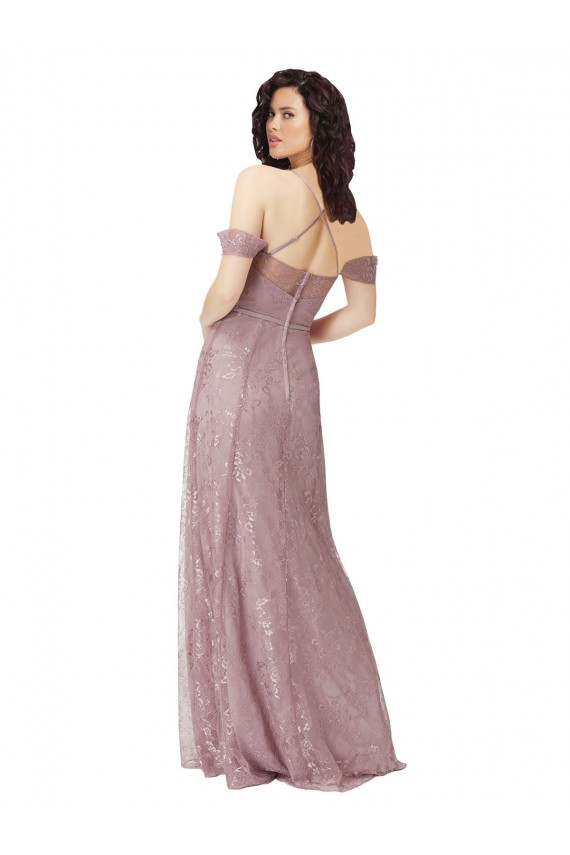 Site de Comprimento Chão Sem Mangas Renda Linha A Vestidos de Madrinha