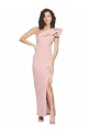 Site de Comprimento Chão Sem Mangas Crepe Esticado Malva Bainha Vestidos de Madrinha / Vestidos de Noite / Vestidos de Festa
