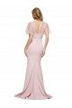 Site de Comprimento Chão Mangas Curtas Crepe Esticado & Tule Malva Bainha Vestidos de Madrinha / Vestidos de Noite / Vestidos de Festa