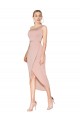 Site de Alto Baixo Sem Mangas Crepe Esticado Malva Sereia Vestidos de Madrinha / Vestidos de Noite / Vestidos de Festa