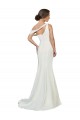 Site de Comboio Varredela Sem Mangas Crepe Esticado Marfim Bainha Vestidos de Madrinha / Vestidos de Noite / Vestidos de Festa