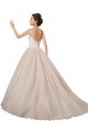 Site de Comboio Capela Sem Mangas Tule & Renda Marfim & Champanhe Vestido de Baile Vestidos de Noiva