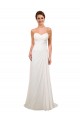 Site de Comboio Capela Sem Mangas Chiffon Marfim Bainha Vestidos de Noiva