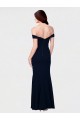 Site de Comprimento Chão Sem Mangas Crepe Esticado Marfim Sereia Vestidos de Madrinha / Vestidos de Noite / Vestidos de Festa