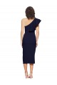 Site de Comprimento Midi Sem Mangas Crepe Esticado Marinha Negra Bainha Vestidos de Madrinha / Vestidos de Noite / Vestidos de Festa