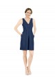 Site de Comprimento Joelho Sem Mangas Cetim Marinha Negra Linha A Vestidos de Madrinha / Vestidos de Cocktail / Vestidos de Homecoming