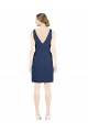 Site de Comprimento Joelho Sem Mangas Cetim Marinha Negra Linha A Vestidos de Madrinha / Vestidos de Cocktail / Vestidos de Homecoming