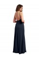 Site de Comprimento Chão Sem Mangas Chiffon Marinha Negra Linha A Sem Mangas Vestidos de Madrinha / Vestidos Formais