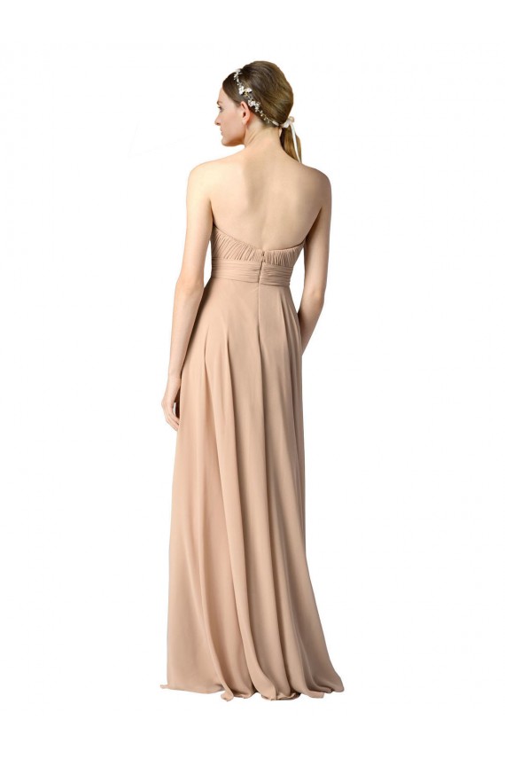 Site de Comprimento Chão Sem Mangas Chiffon Marinha Negra Linha A Sem Mangas Longo Amor Vestidos de Madrinha
