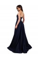 Site de Comprimento Chão Sem Mangas Crepe Esticado Marinha Negra Linha A Sem Mangas Amor Vestidos de Madrinha / Vestidos de Noite / Vestidos de Festa