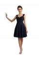 Site de Comprimento Joelho Sem Mangas Renda Marinha Negra Linha A Vestidos de Madrinha / Vestidos de Cocktail