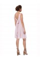 Site de Comprimento Joelho Sem Mangas Chiffon Marinha Negra Linha A Vestidos de Madrinha / Vestidos de Cocktail / Vestidos de Homecoming