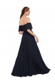 Site de Comprimento Chão Sem Mangas Chiffon Marinha Negra Linha A Vestidos de Madrinha / Vestidos de Festa