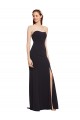 Site de Comprimento Chão Sem Mangas Crepe Esticado Marinha Negra Linha A Vestidos de Madrinha / Vestidos de Noite / Vestidos de Festa