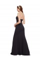 Site de Comprimento Chão Sem Mangas Crepe Esticado Marinha Negra Linha A Vestidos de Madrinha / Vestidos de Noite / Vestidos de Festa
