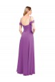 Site de Comprimento Chão Ombro Frio Chiffon Narciso Linha A Vestidos de Madrinha