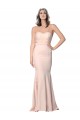 Site de Comprimento Chão Sem Mangas Crepe Esticado & Tule Nu Bainha Vestidos de Madrinha / Vestidos de Noite / Vestidos de Festa