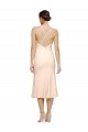 Site de Comprimento Midi Sem Mangas Crepe Esticado Nu Bainha Vestidos de Madrinha / Vestidos de Festa / Vestidos de Cocktail / Vestidos de Homecoming