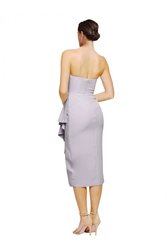 Site de Alto Baixo Sem Mangas Crepe Esticado Lilás Ártico Bainha Vestidos de Madrinha / Vestidos de Noite / Vestidos de Festa